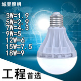 LED螺纹螺口E27灯泡白光暖光黄光照明户外3 5 7 9 12 15 18 瓦w