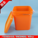 塑料桶方桶 10L钓鱼桶带盖大提水桶食品加厚带盖饲料桶手提收纳桶
