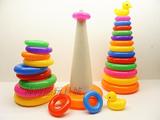 七彩虹套圈圈婴儿益智玩具叠叠乐 颜色与大小早教不倒玩具超大号