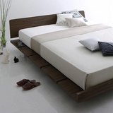宜家板式床简约现代单双人床1.21.5 1.8米日韩式榻榻米硬板床烤漆