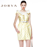 JORYA欣贺卓雅 条纹荷叶领铅笔裙连衣裙商场同款H1203502