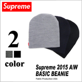 正品SUPREME 15F/W Basic Beanie 纯色针织毛线帽 冷帽 男女通用