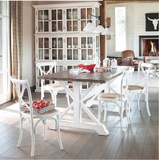 餐桌实木餐桌椅子组合简易餐桌办公桌子桌会议复古餐桌实木工作台