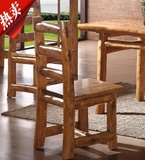 全柏深色整装特价纯实木半原木餐椅凳子餐厅书桌餐桌椅子成都家具