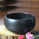 素食碗纯黑碗色钵僧人饭碗传统朴素复古佛文化中国风釉下彩陶瓷碗