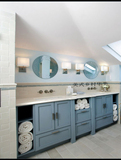 卫浴柜美式乡村实木浴室柜组合地中海蓝色橡木落地式洗手台盆柜