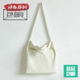 日式简约正方形单肩手提帆布包 大容量女生出门购物包袋 超值实用