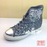HOZ品牌ZGAG32N54韩版潮鞋帆布鞋内增高女正品代购亮片冬款加绒