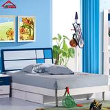 儿童床抽屉床带储物空间床板式床1.2米1.5米床男孩床高箱床kl807