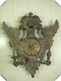 西洋古董钟表  欧洲物件装饰   铜质双头鹰挂钟  带上链钥匙