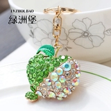 韩国创意礼品满钻水晶苹果吊坠汽车钥匙链男女钥匙扣包包挂件饰物