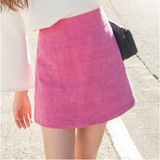 韩国正品 甜美公主春季新款 浪漫复古粉色短裙半身裙