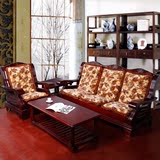 单人座实木沙发垫防滑加厚红木沙发坐垫带靠背连体一座一靠木椅垫