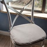 可拆洗简约加厚面料纯色餐椅垫坐垫 实木交叉座椅垫圆弧马蹄垫