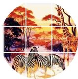 新品数字油画热带雨林长颈鹿斑马DIY手绘动物世界自然森林装饰画