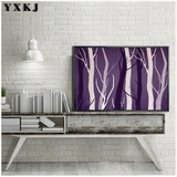 抽象树枝白桦林 现代中式客厅装饰画 餐厅玄关无框挂画 沙发壁画
