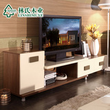 林氏木业现代伸缩电视柜烤漆客厅电视机柜组合矮柜地柜家具S133