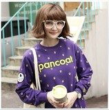 韩版pancoat2016春装新款字母G印花百搭学生圆领女潮长袖外套卫衣