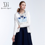XG品牌女装折扣 白色针织衫开衫女 春秋 短款外套 薄XB109001A151
