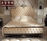 欧式实木双人床新古典金银箔雕花公主床后现代婚床1.81.5米定制