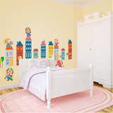 室床头背景墙壁纸小猴子城堡建筑墙贴纸贴画卡通幼儿园儿童房间卧