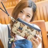 女士钱包 女 韩版小熊卡通可爱拉链大容量零钱包手拿包大屏手机包