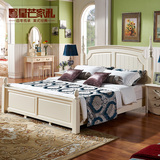 星芒家私全实木床1.5米1.8米白色公主床田园美式床柏木家具储物床