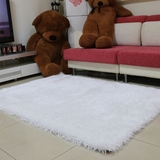 地毯客厅现代时尚简约卧室地毯床边加厚长毛弹力丝白色亮丝定制