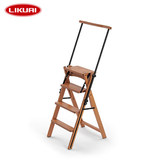 利快 包邮Arit意大利进口 四层木质 可折叠梯子 椅子 多功能
