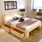 实木床单双人1.2 1.8米松木床1.5简易床木板床男女成人加厚硬板床
