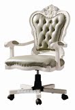 法式高档品牌电脑椅 实木真皮椅 新古典欧式老板椅转椅