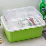 超大号塑料带盖厨房碗架置物架 整理碗柜 碗碟沥水架 滤水架