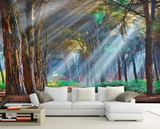 树林风景大型壁画简约现代客厅电视背景墙纸欧式卧室沙发工装壁纸