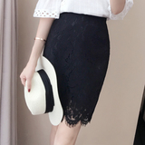 Lu.M.N新款韩版流苏显瘦包裙修身百搭镂空蕾丝包臀半身裙一步裙女
