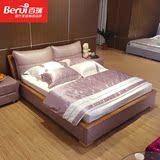 皮床 皮艺床 进口真皮床双人床1.8米 北欧床实木 婚床小户型软床