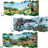 墙贴侏罗纪3D恐龙墙纸卧室创意贴画客厅儿童房幼儿园教室动物公园