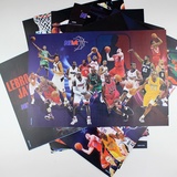 NBA球星组合科比乔丹詹姆斯韦德艾弗森海报8张装贴纸壁画墙贴批发