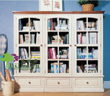 书柜自由组合 简约现代书柜书架实木书架书橱格子柜 美式家具定制