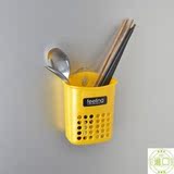 小日本多功能创意吸盘筷筒挂式筷子筒桶放勺刀叉收纳盒筷架快笼篓