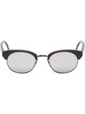 美国代购 Thom Browne/桑姆-布郎尼 男士黑色银色圆形太阳眼镜