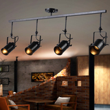 美式复古创意背景墙轨道灯个性服装店酒吧台工业明装长杆LED射灯