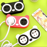 熊猫可爱卡通个性充电插排电源插座 创意USB插线板接线板独立开关