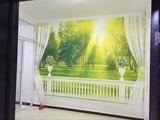 3D立体墙纸壁画 电视背景墙布简约阳台森林 客厅沙发田园风景壁纸