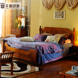 千喜印象成人实木床1.8米柚木色大床双人床婚床椿木纯实木床现货
