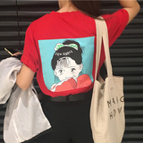 韩国ulzzang夏季女装原宿卡通软妹可爱宽松短袖T恤韩版学生上衣潮