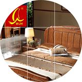 望家辉  简约现代全实木床雕花橡木双人床1.8米中式婚床