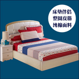 床罩床笠全棉1.8米床单件纯棉外贸1.21.5M防滑席梦思保护套床垫套