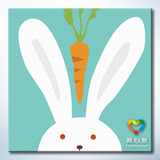 真心意 手工填色DIY数字油画 数码彩绘儿童卡通画 动物连连看兔子