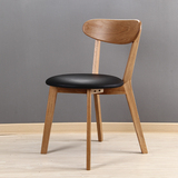 出口日本简欧风格餐椅整体实木椅子白橡木靠背椅书桌椅休闲椅简约