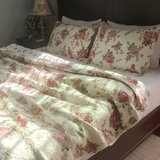 清仓 玫瑰庄园外贸欧式纯棉绗缝被春秋被 加厚床罩床品 床盖件套